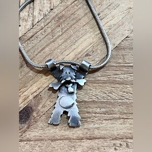 OOAK Handmade Sterling Silver terrier you, Yorkie Dog Pendant Necklace